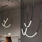 Lampadari Moderni Lineari Design Elegante Nero - clowasit.com